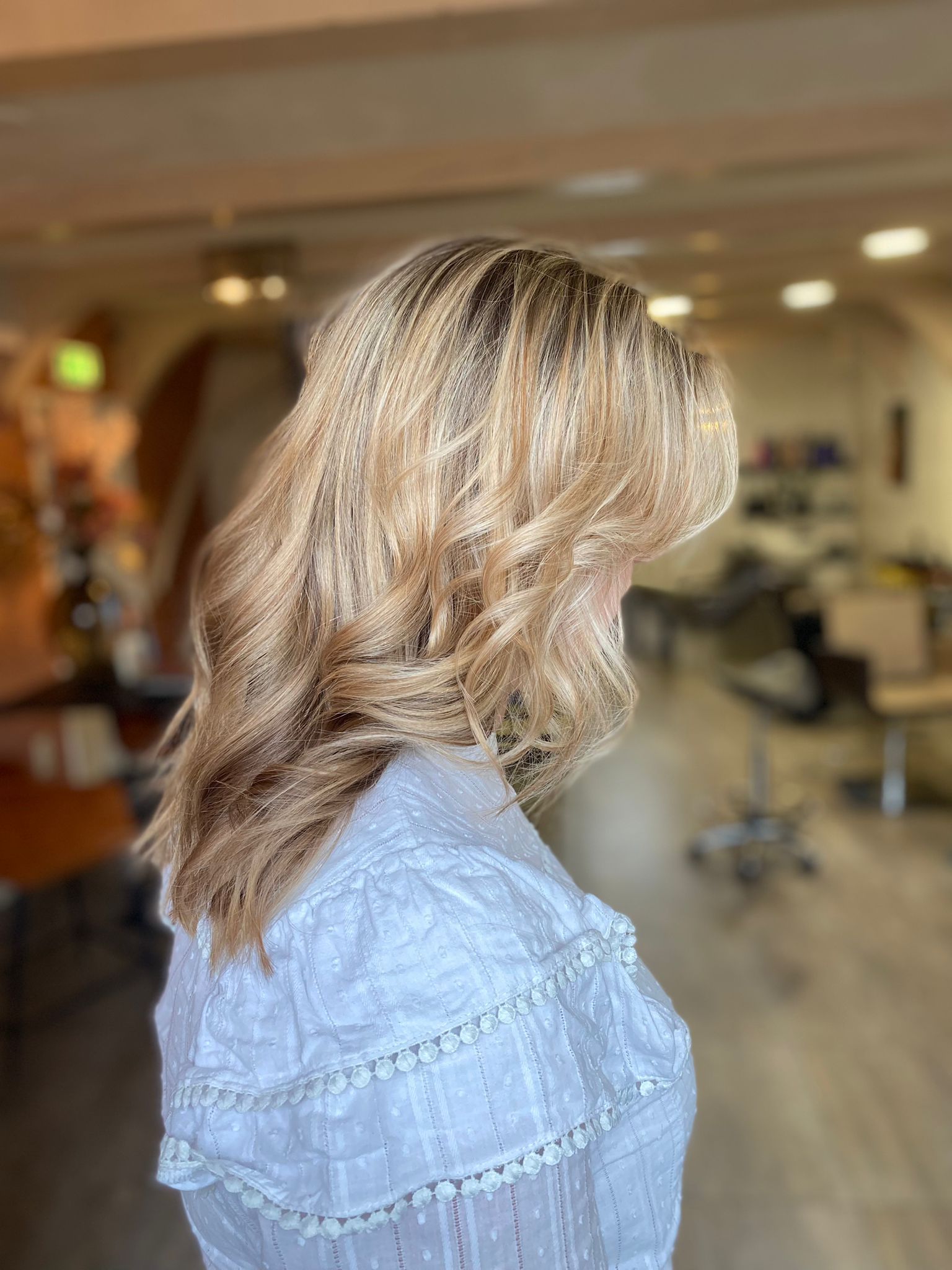 Blond highlights half lang